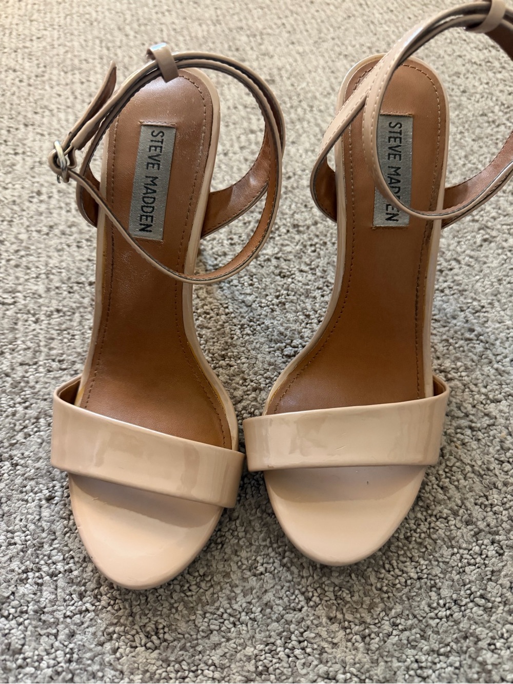 Steve Madden Nude Ankle Strap Heels